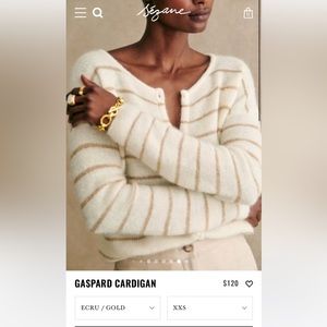 Sezane Gaspard Cardigan | Gold/Ecru